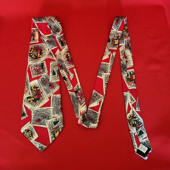 Wembley Christmas Red Silk Tie Photographs and Memories - Picture 8 of 12